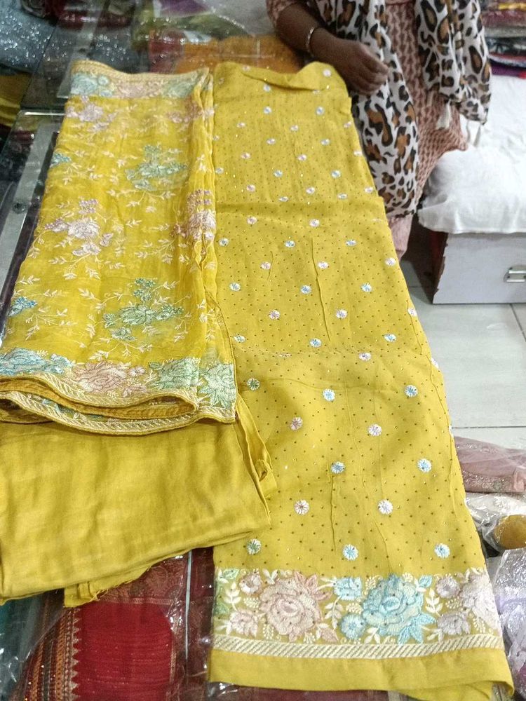 Yellow Embroidered Salwar Kameez