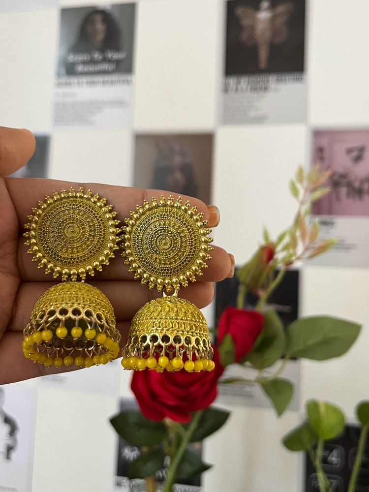 Yellow Jhumka