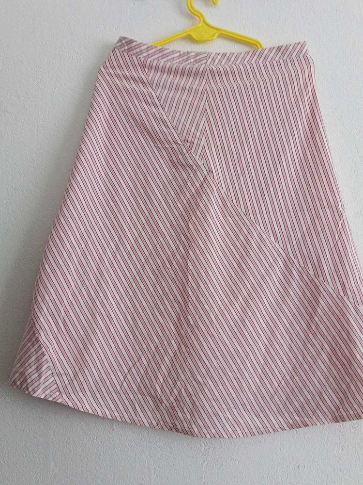 Striped A-Line Skirt