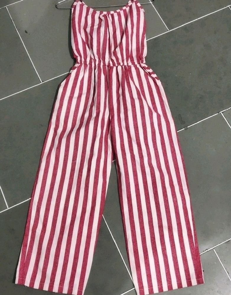 Striped Wide-Leg Jumpsuit