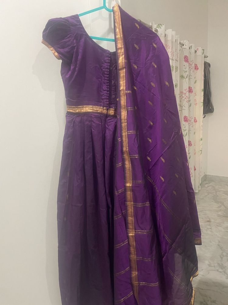 Purple Anarkali Kurta Set