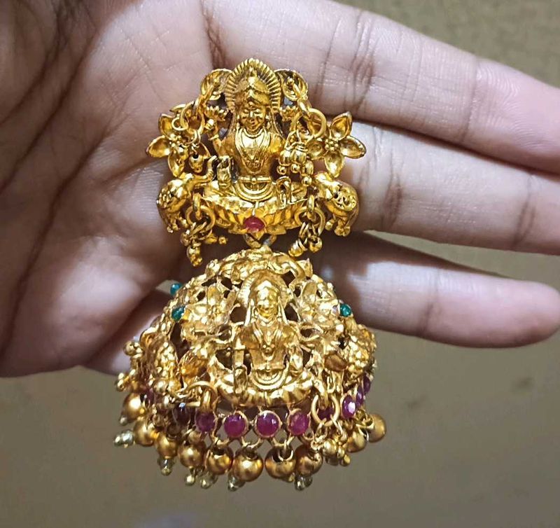 Golden Jhumka Earrings
