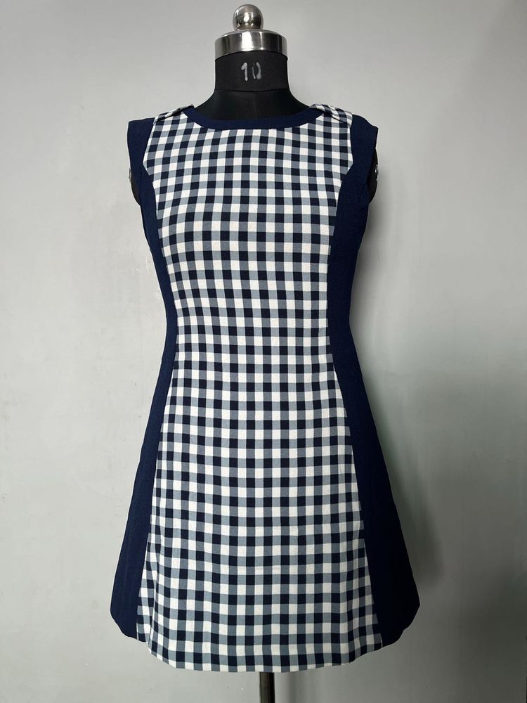 Checkered A-Line Dress