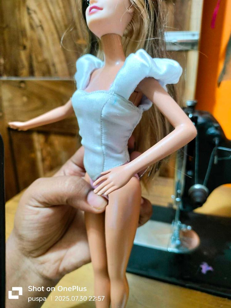 Barbie Doll Custom Dress White Top