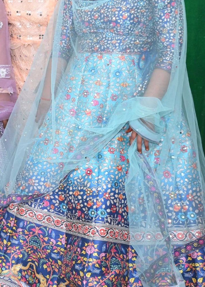 Elegant Blue Floral Lehenga Choli