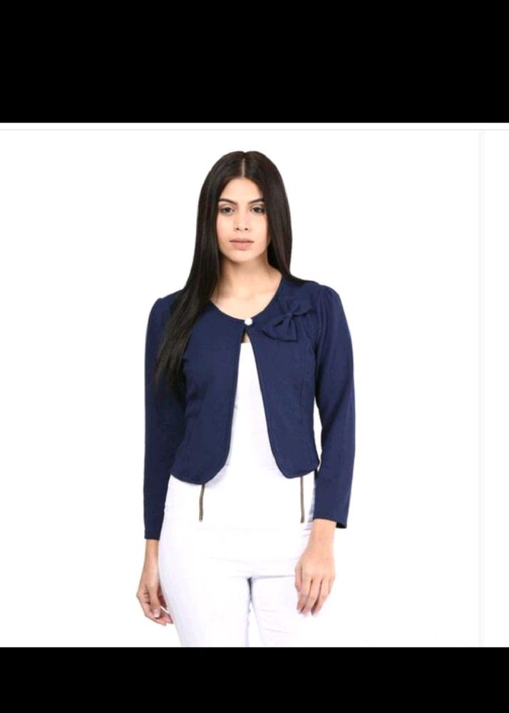Navy Blue Bow Bolero Jacket