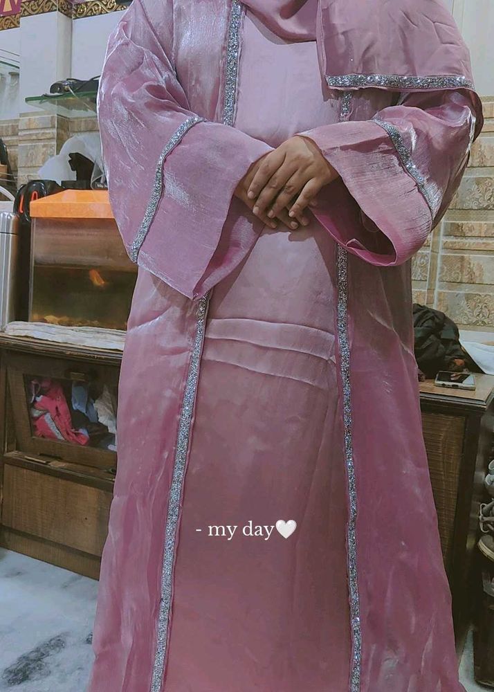 Pink Jacket Abaya