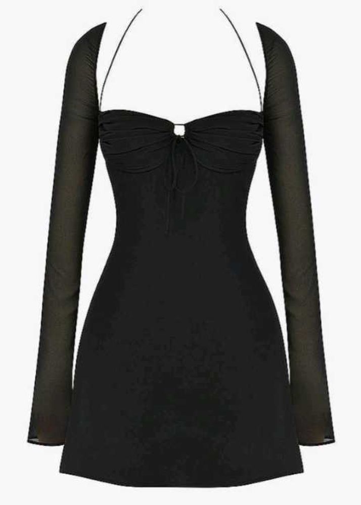 Sheer Sleeve Mini Dress