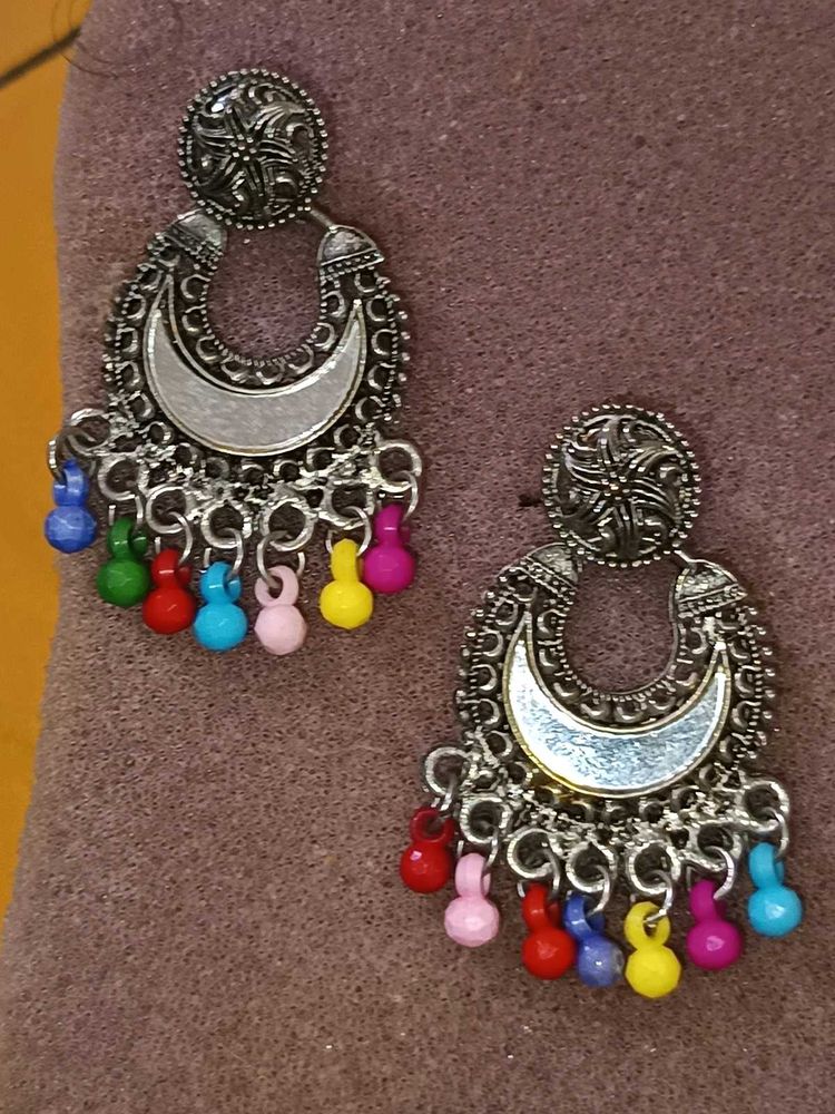 Oxidized Silver Earrings