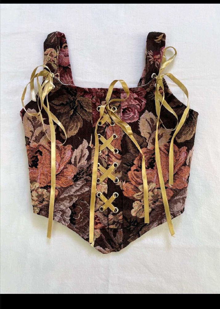 Floral Tapestry Corset Top
