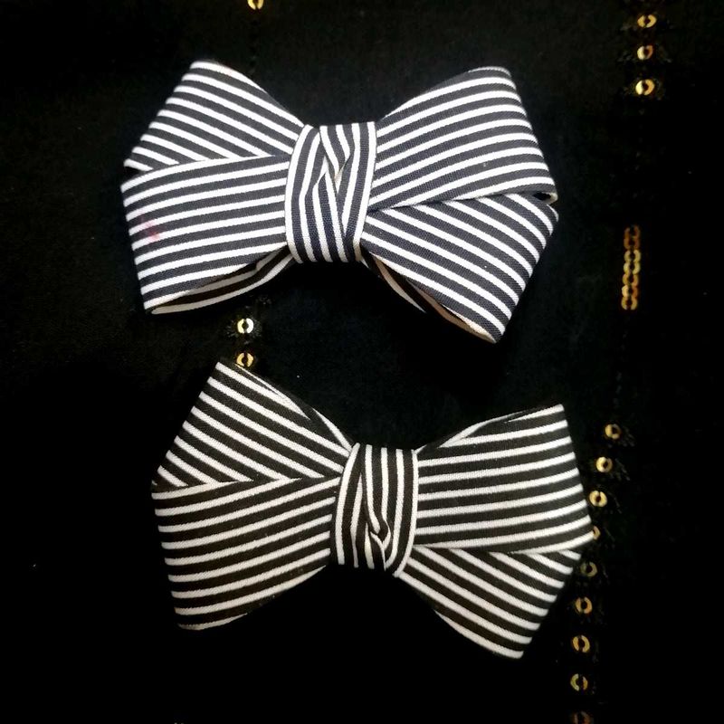 Striped Hair Bows (Set of 2)