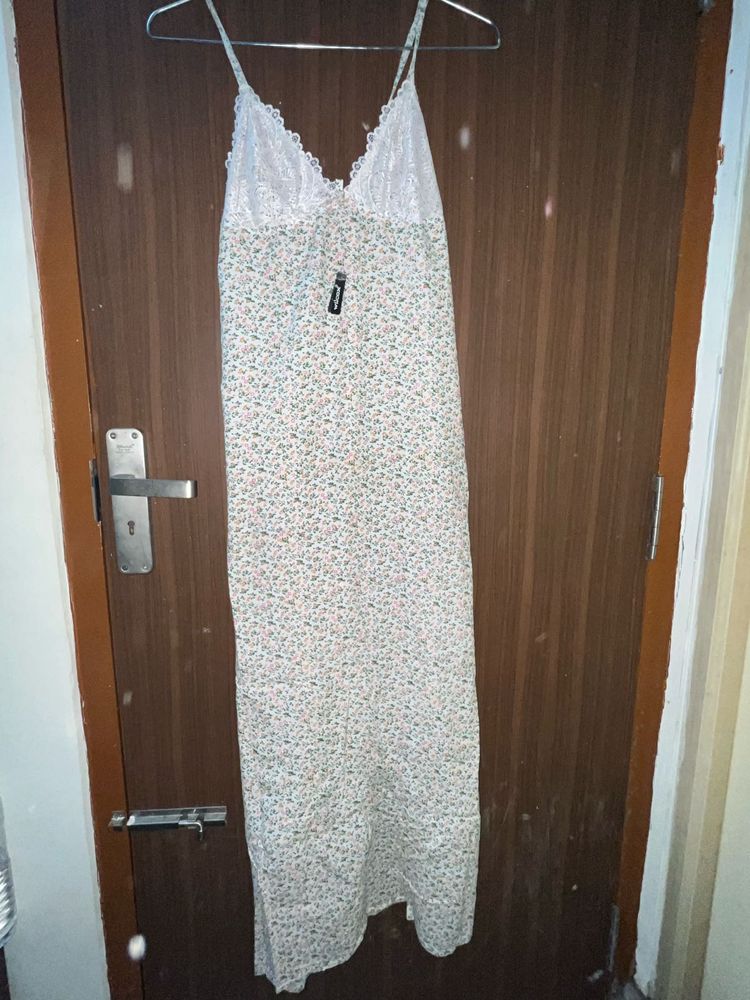 Floral Lace Trim Slip Dress