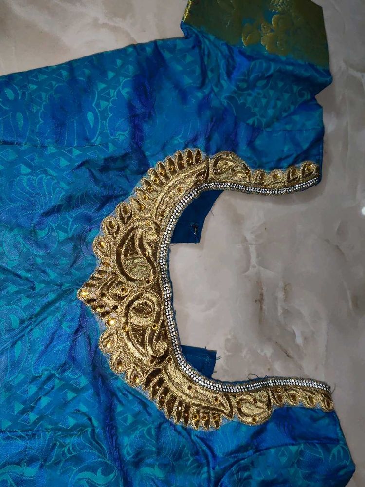 Silk Blouse with Embroidery Stickers