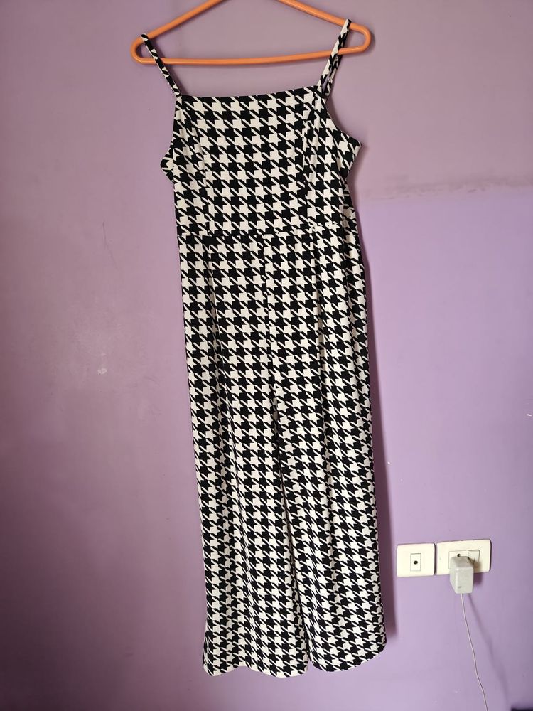 Houndstooth Jumpsuit Dress