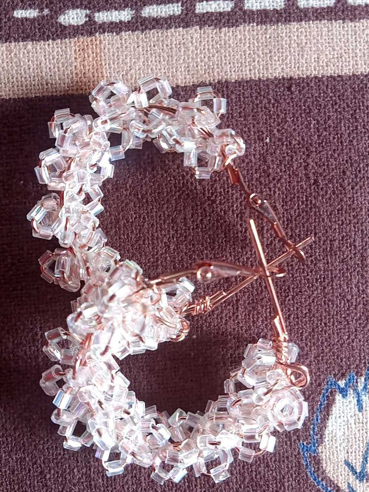 Sparkling Beaded Hoop Earrings