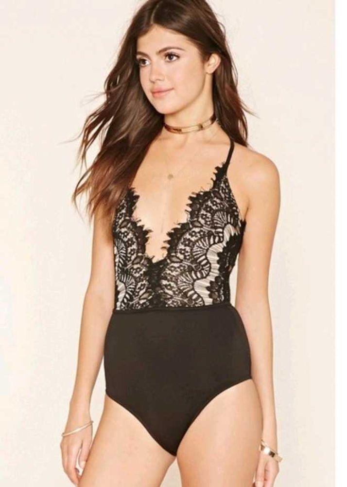 Lace Plunge Bodysuit