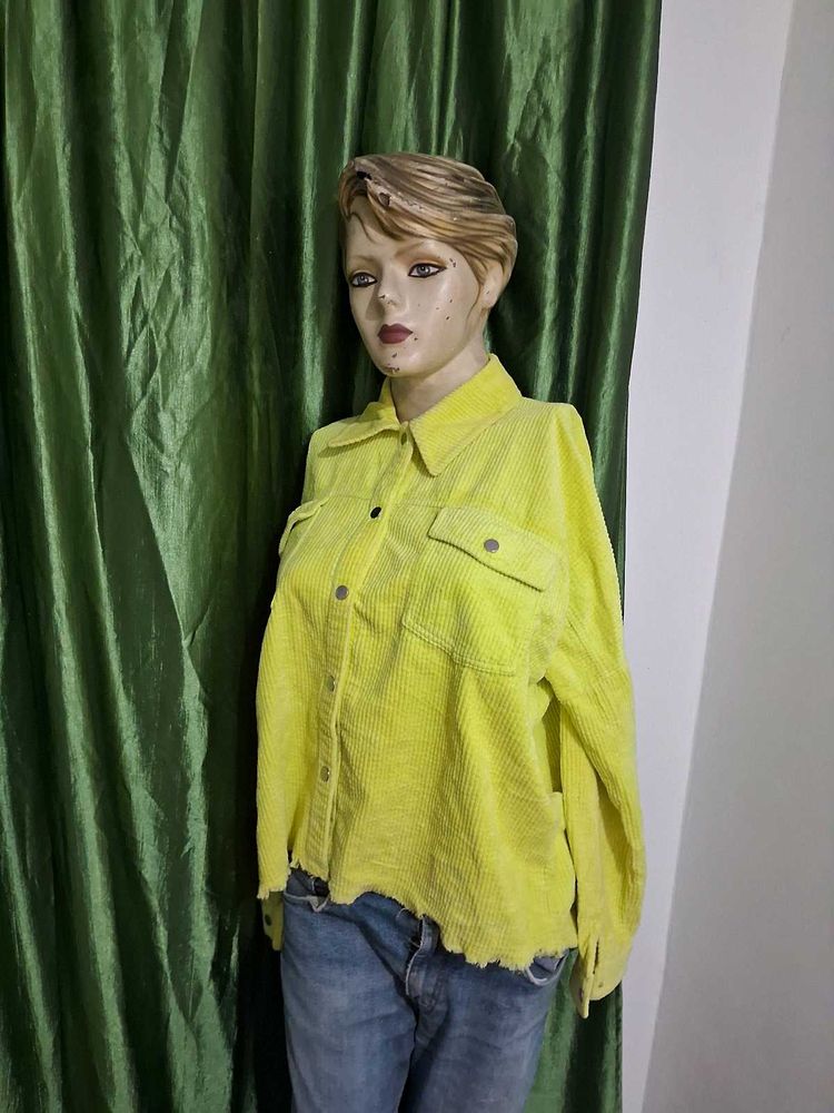 zara Yellow Corduroy Shirt