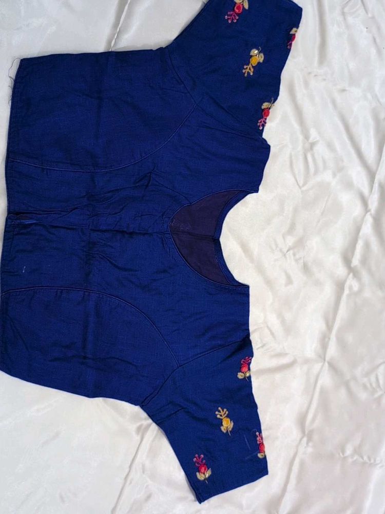 Embroidered Blue Blouse