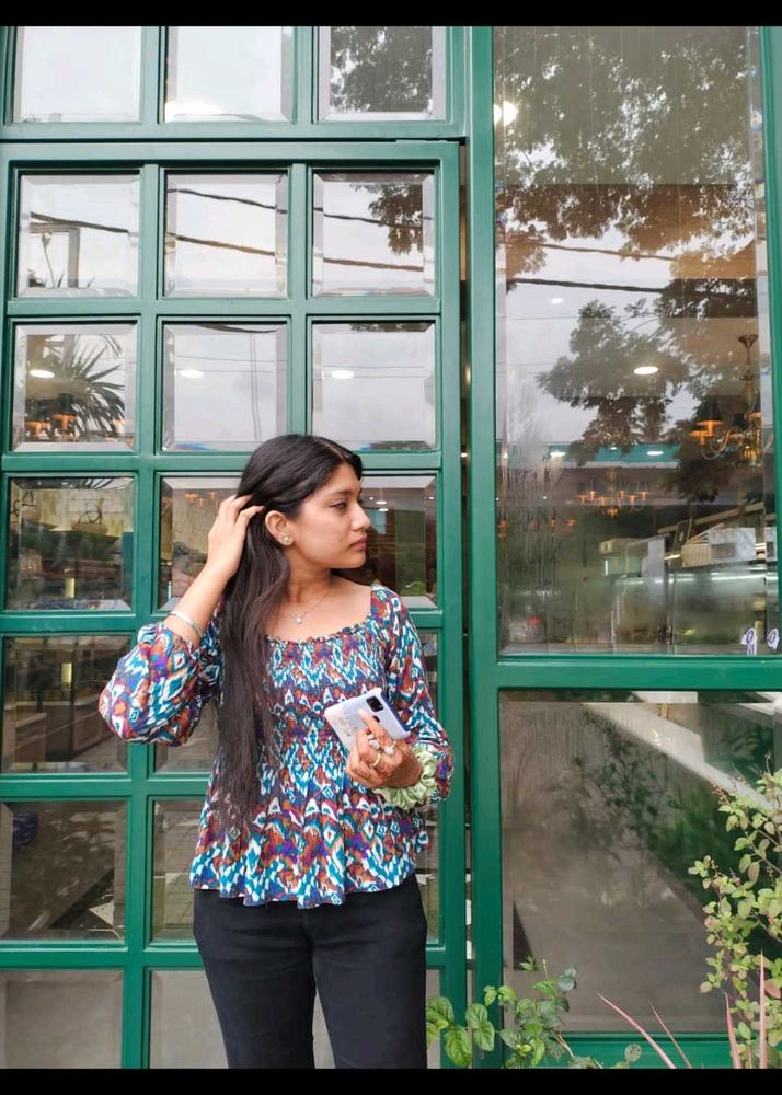 Multicolor Peplum Top