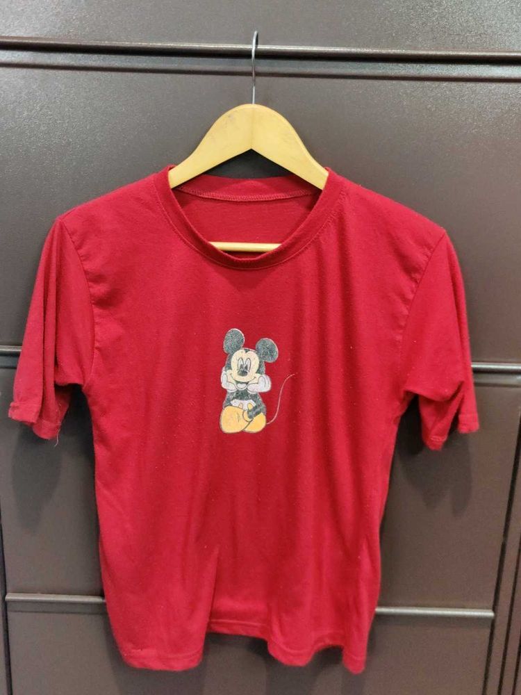 Red Mickey Mouse Tee