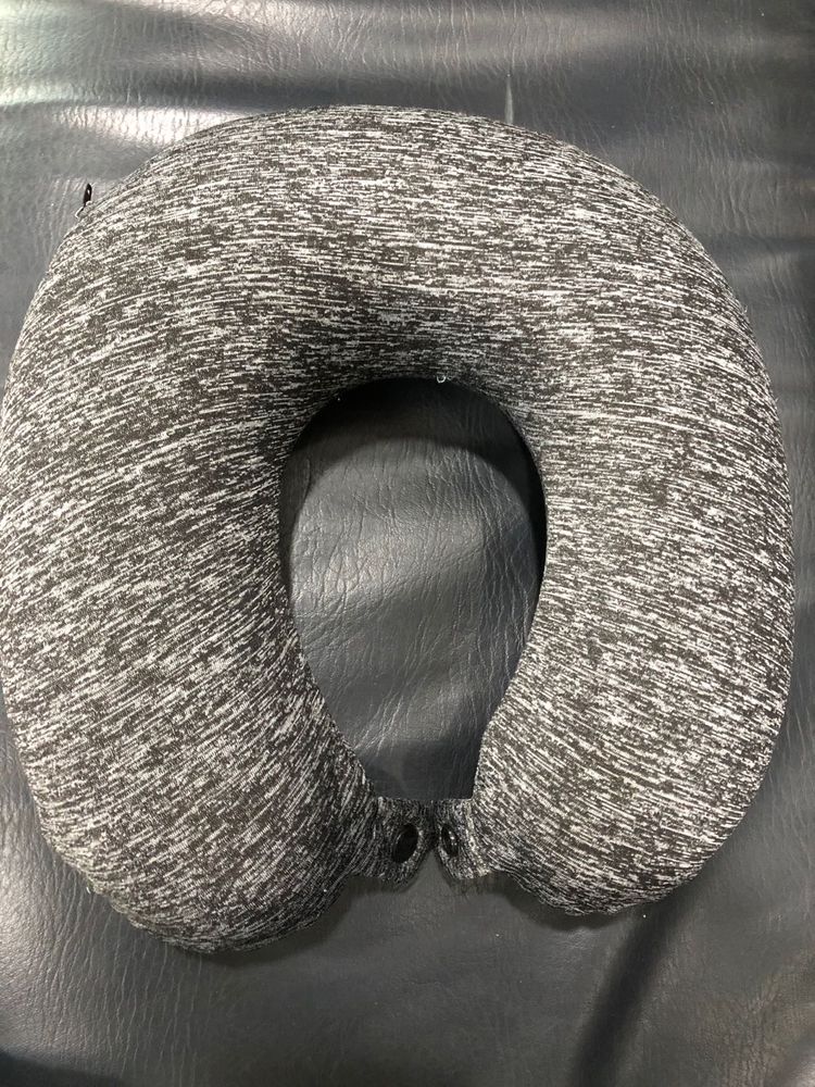 Gray Travel Neck Pillow With Memory Foam