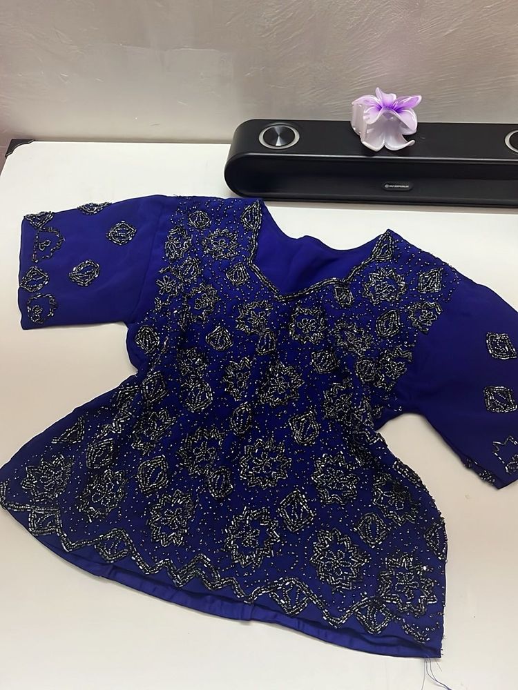y2k beaded Blue desi top
