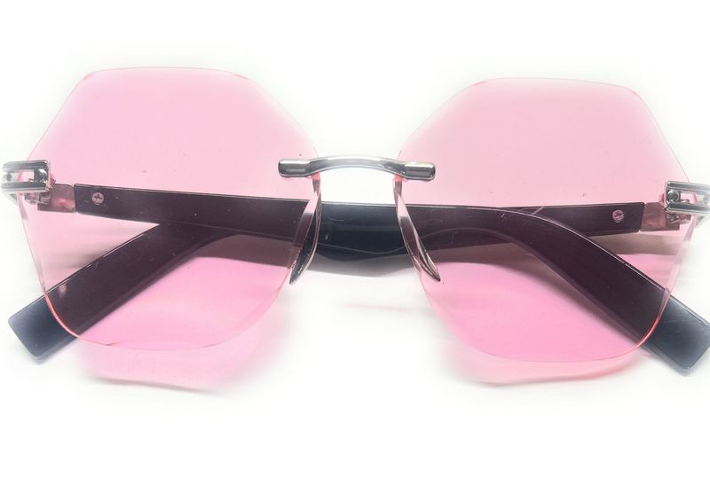 Pink Rimless Sunglasses