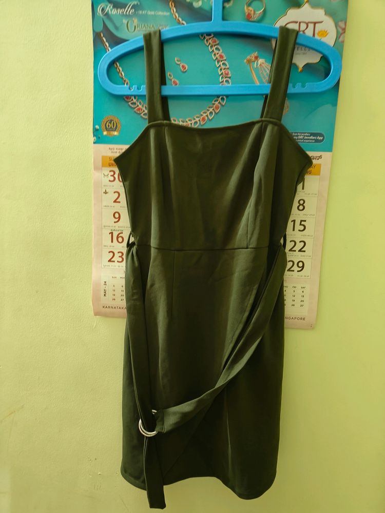 Olive green Single Piece Dress