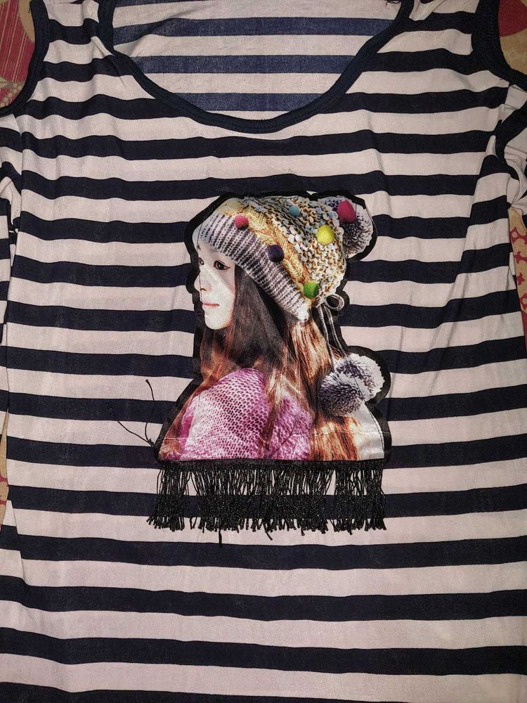 Striped Graphic Top