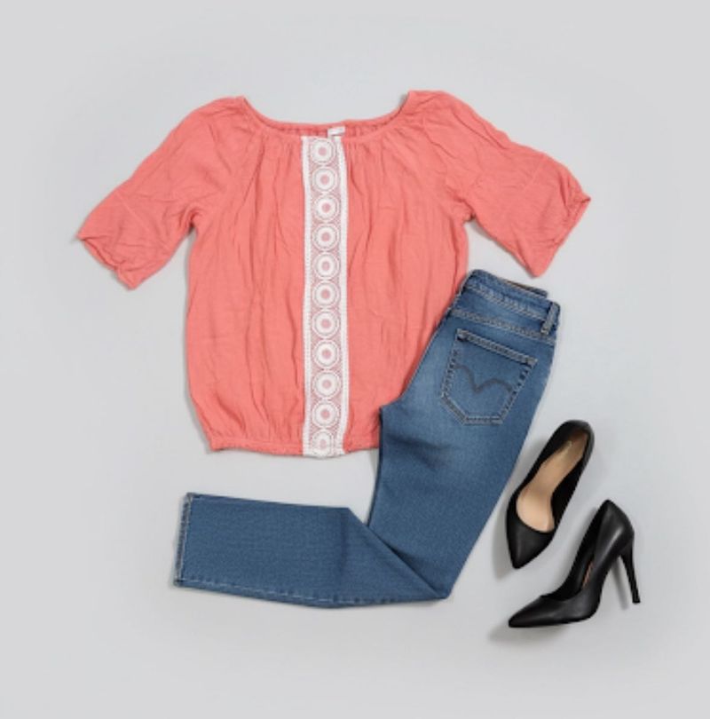 Coral Peasant Top 🤭🧞‍♀️💝