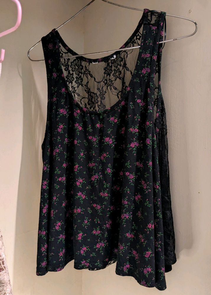 Black Floral Top