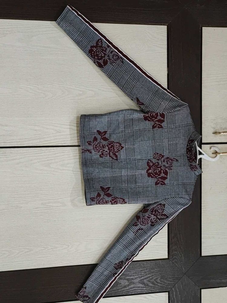 Floral Plaid Crop Top