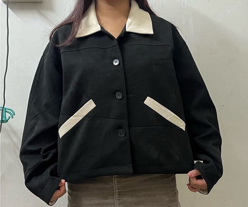 Chic Black Cropped Jacket