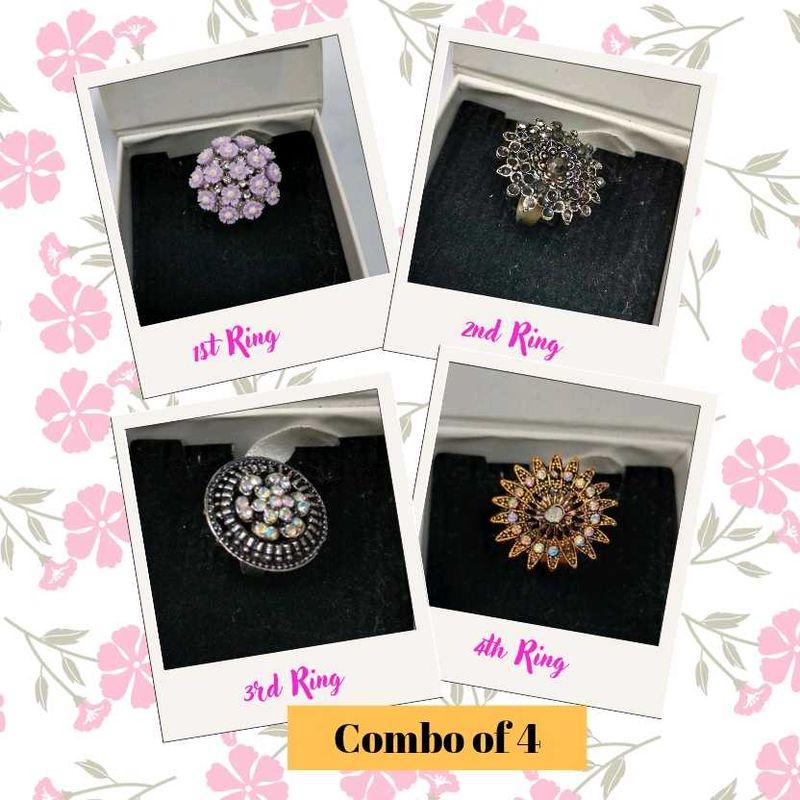 ✨ 4 Gorgeous Adjustable Rings – Just Rs. 149! ✨