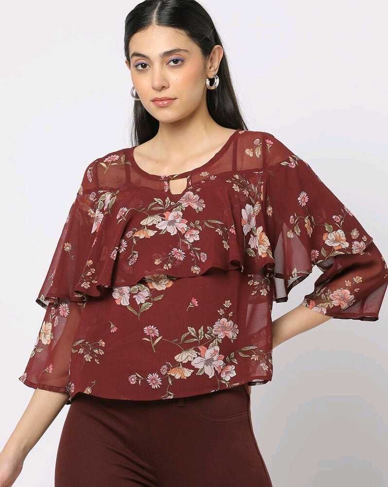 Floral Top+Camisole Set