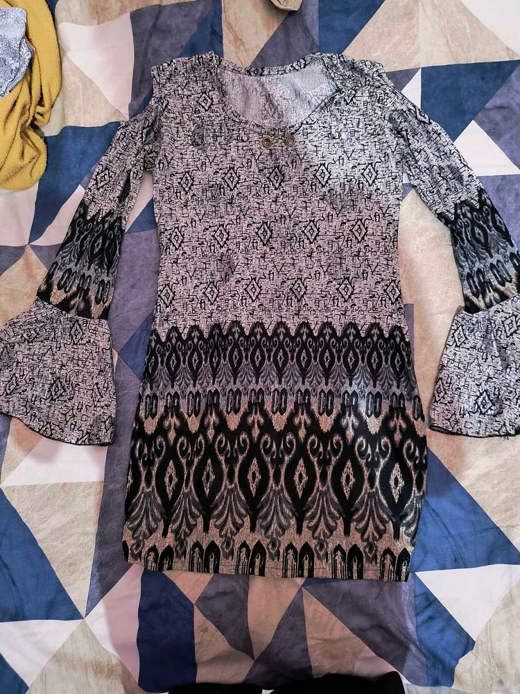 Grey Cold Shoulder Top / Dress