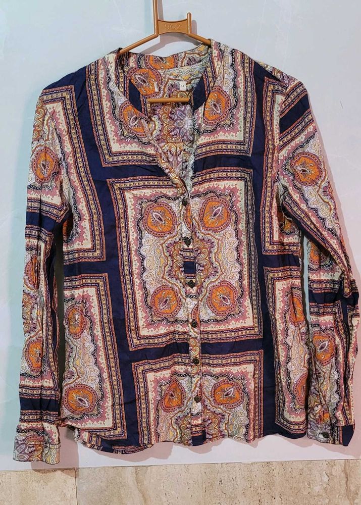 Patterned Long Sleeve Top
