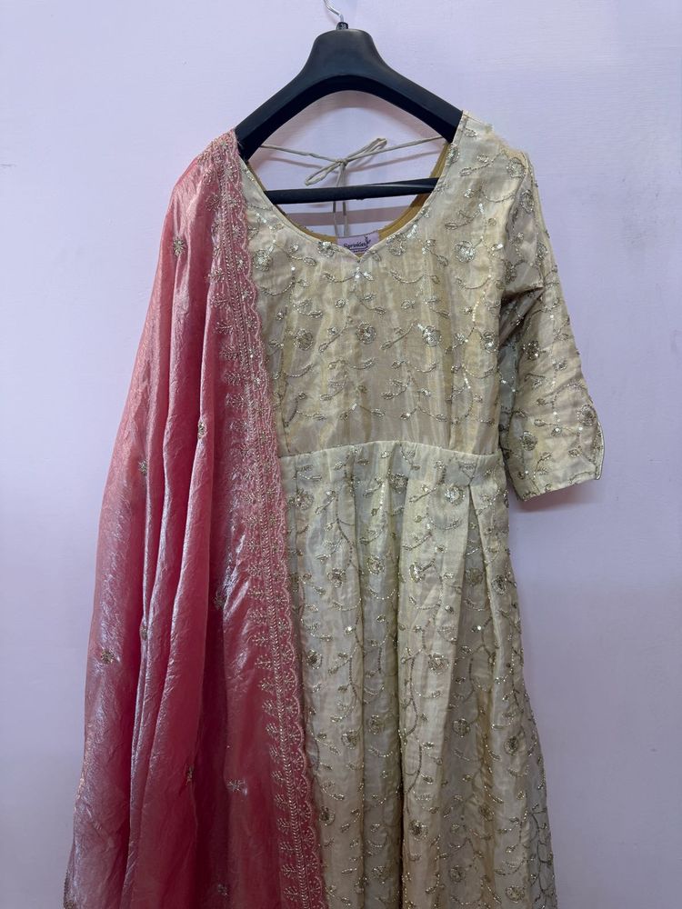 Elegant Handwork Anarkali with Dupatta
