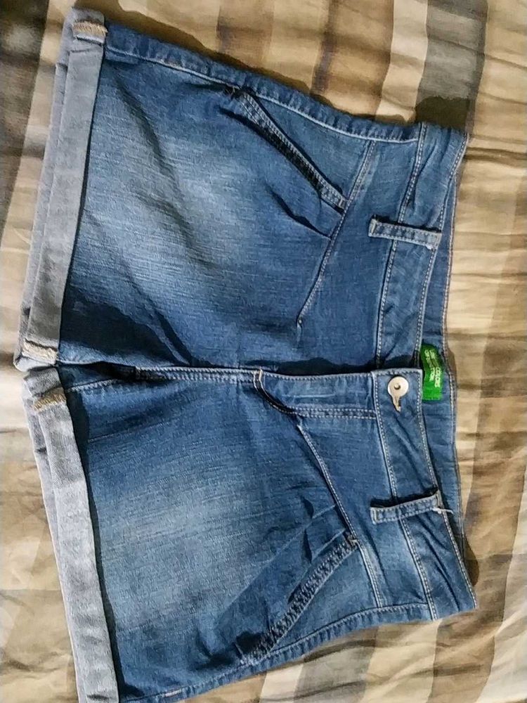 Denim Cuffed Shorts