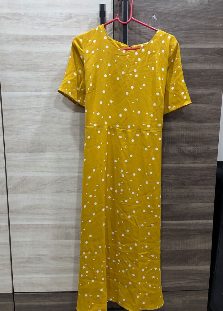 Yellow Polka Dot Maxi Dress