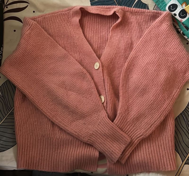 Pink Knit Cardigan