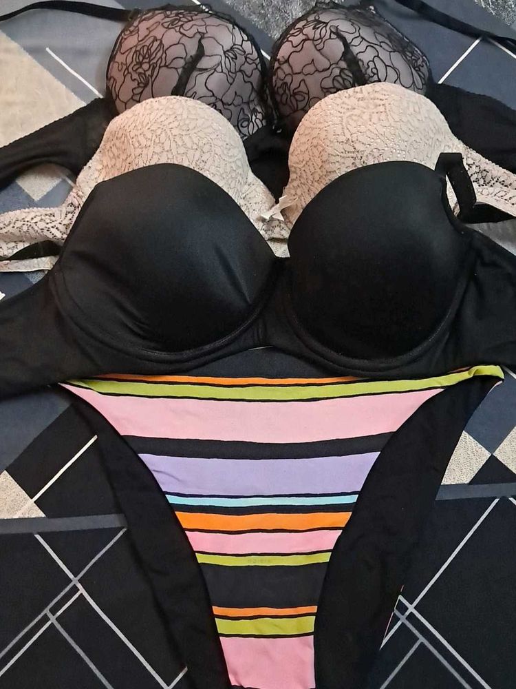 combo Of Four Imported Fabric Bra N Panty  a