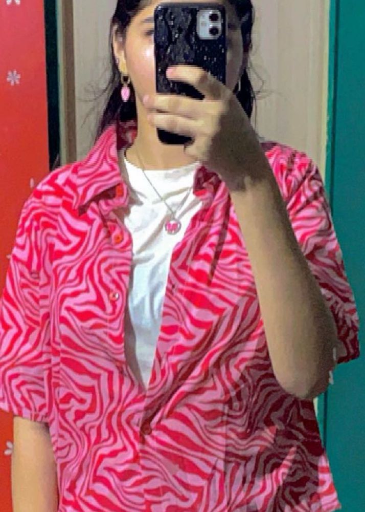 Pink Zebra Print Top