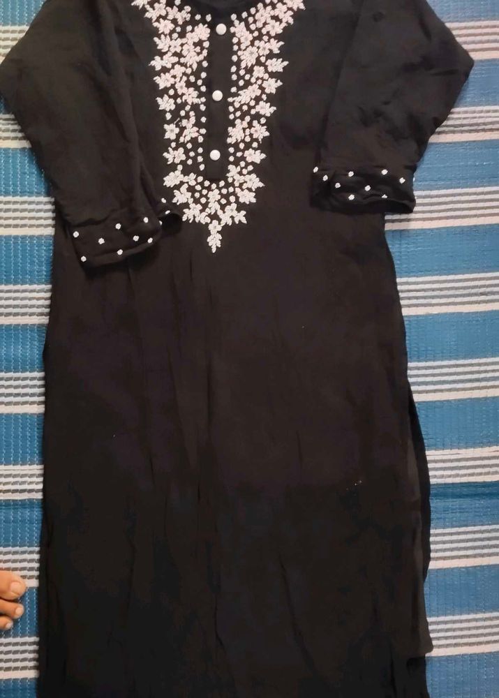 Black Embroidered Kurti