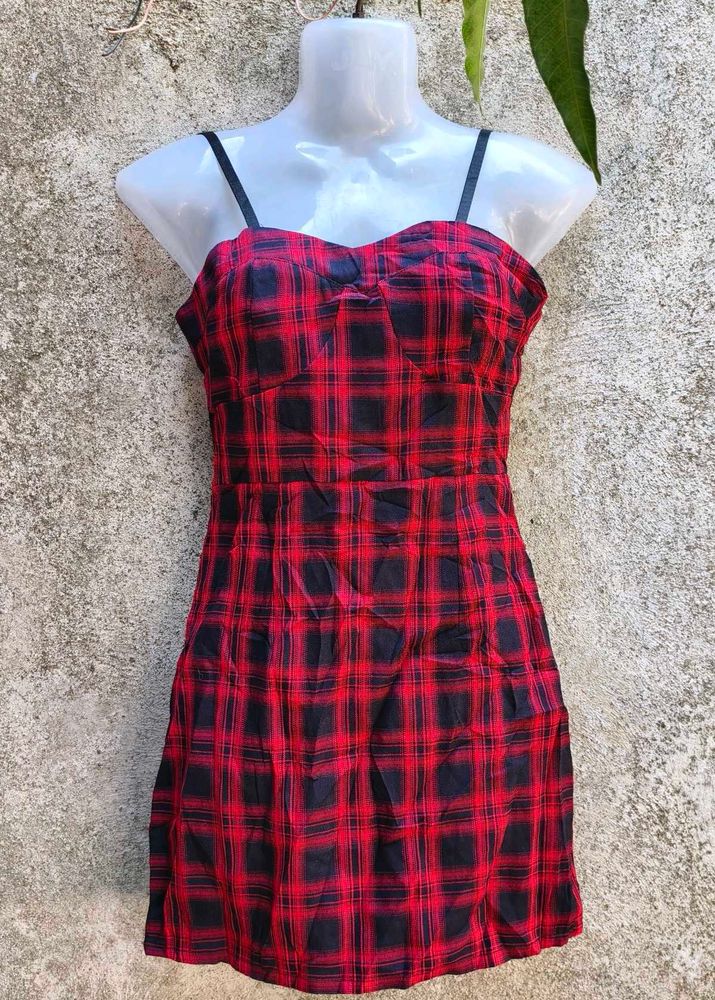 92. Red Plaid Dress