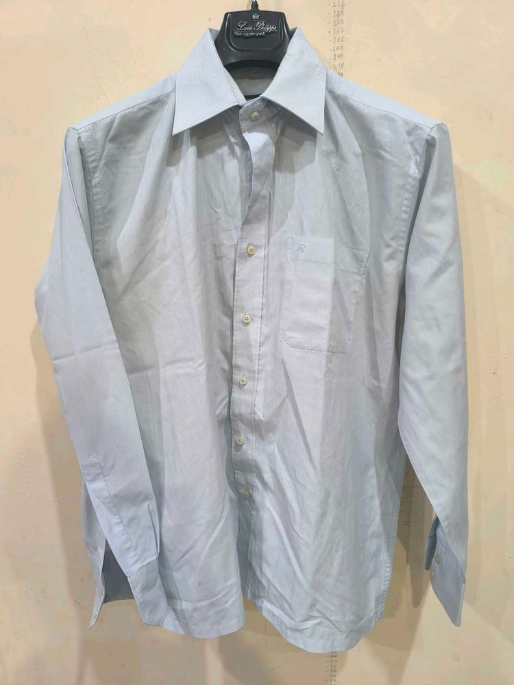Sky Blue Shirt With White Stripes From Pan Amarica