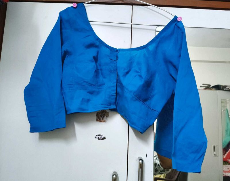 Pure Cotton Three Quarter Round Neck Blouse
