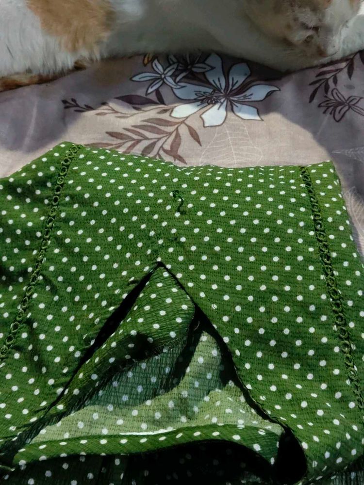 Green Polka Dot Top