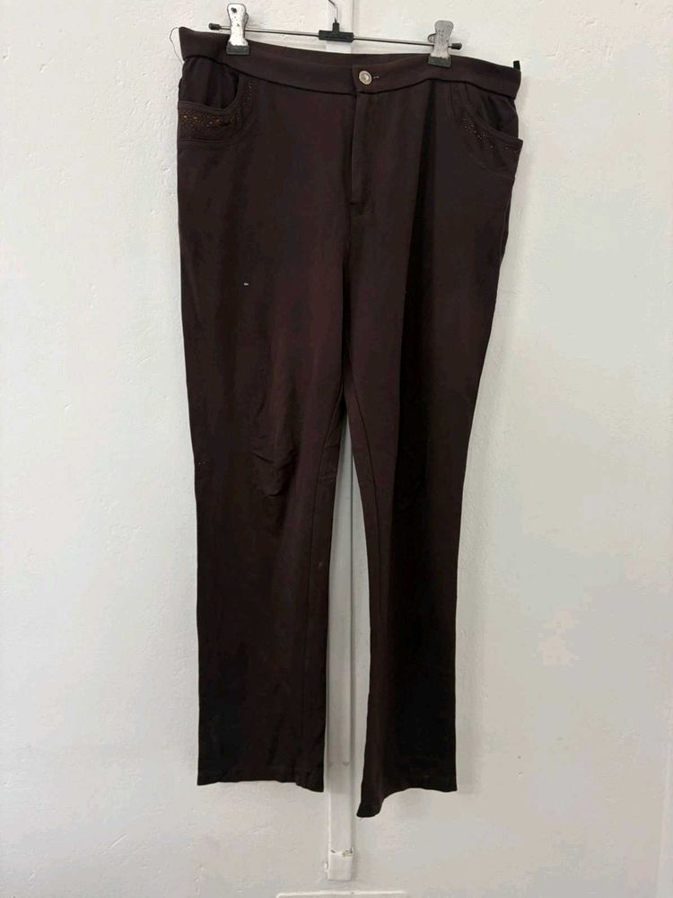 Brown Straight Leg Pants