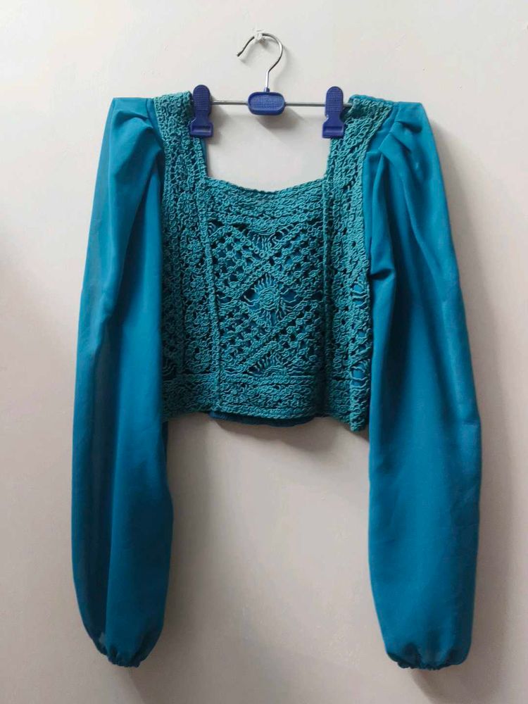 Crochet Puff Sleeve Top